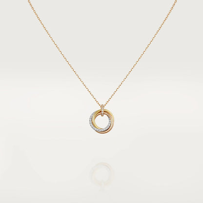 [Rose Jewellery]TRINITY NECKLACE SILVER GOLD PINK GOLD DIAMONDS