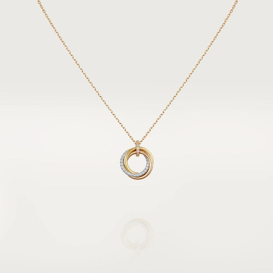 [Rose Jewellery]TRINITY NECKLACE SILVER GOLD PINK GOLD DIAMONDS