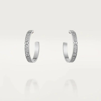 [Rose Jewellery]LOVE DIAMOND SILVER HOOP EARRINGS