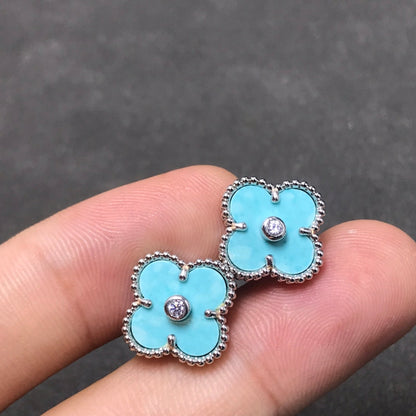 [Rose Jewellery]CLOVER 1 DIAMOND BLUE SKY SILVER EARRINGS