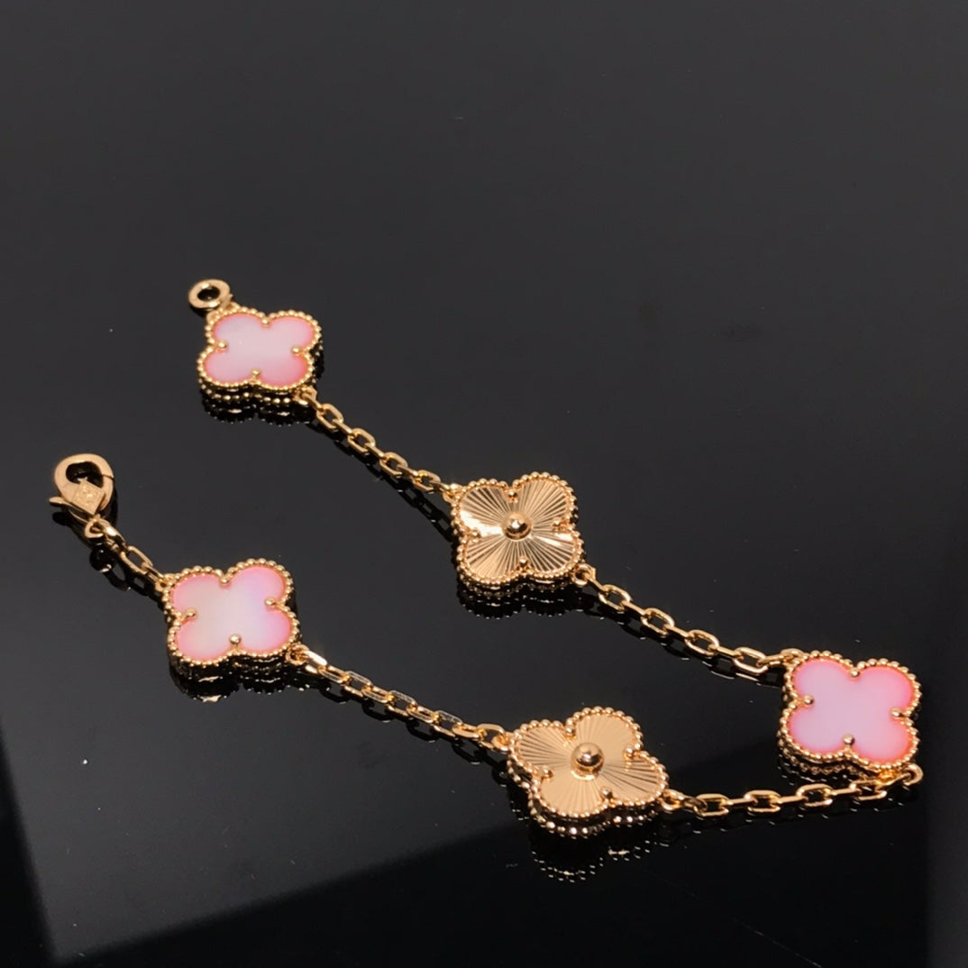 [Rose Jewellery]CLOVER BRACELET 5 MOTIF PINK AND PINK GOLD