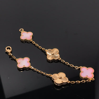 [Rose Jewellery]CLOVER BRACELET 5 MOTIF PINK AND PINK GOLD