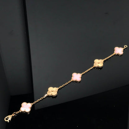 [Rose Jewellery]CLOVER BRACELET 5 MOTIF PINK AND PINK GOLD