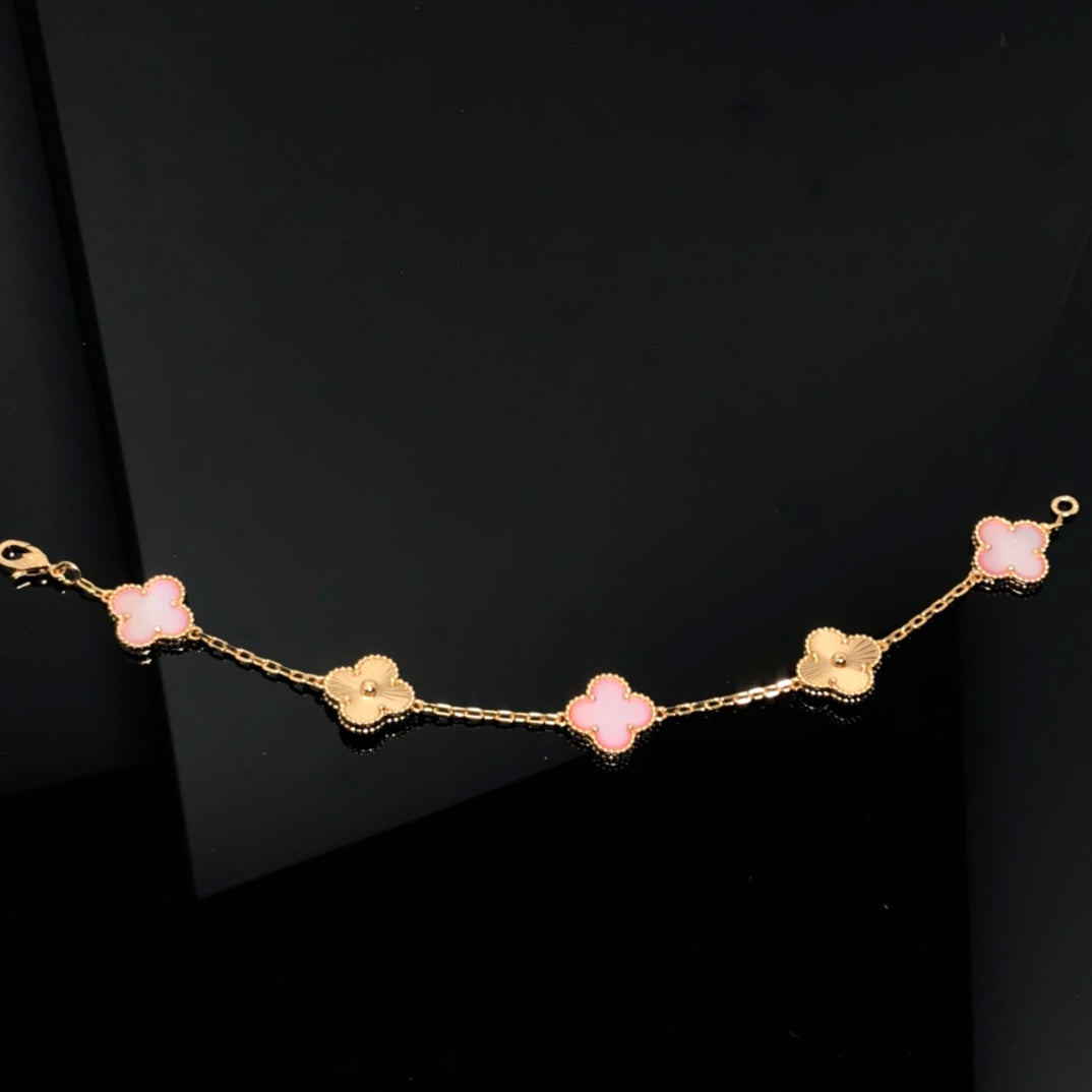 [Rose Jewellery]CLOVER BRACELET 5 MOTIF PINK AND PINK GOLD