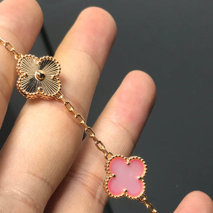 [Rose Jewellery]CLOVER BRACELET 5 MOTIF PINK AND PINK GOLD