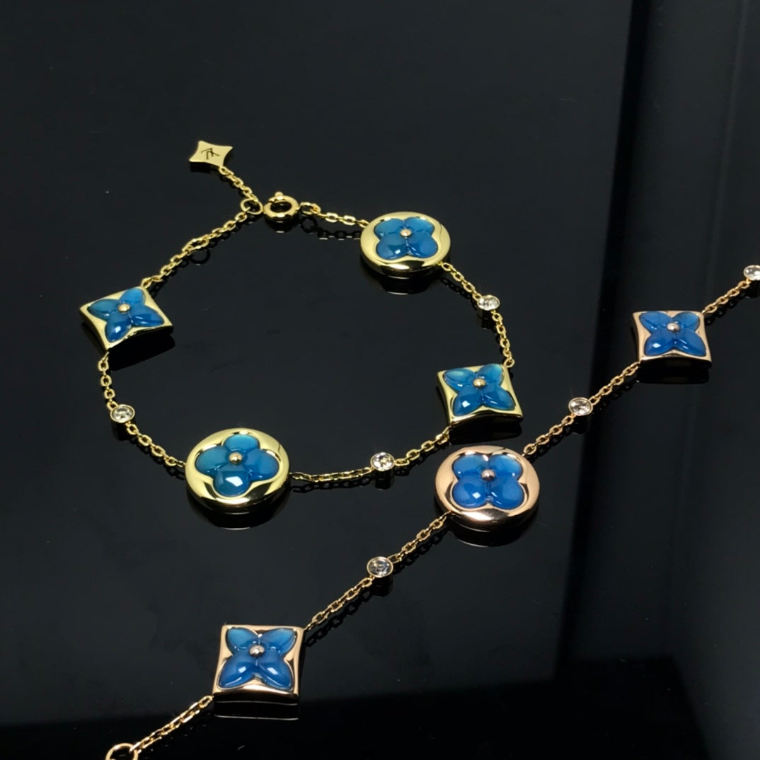 [Rose Jewellery]STAR AND SUN 4 MOTIF BLUE BRACELET