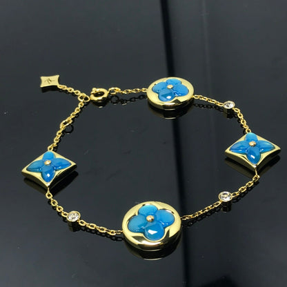 [Rose Jewellery]STAR AND SUN 4 MOTIF BLUE BRACELET