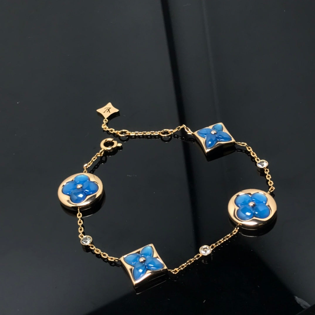 [Rose Jewellery]STAR AND SUN 4 MOTIF BLUE BRACELET