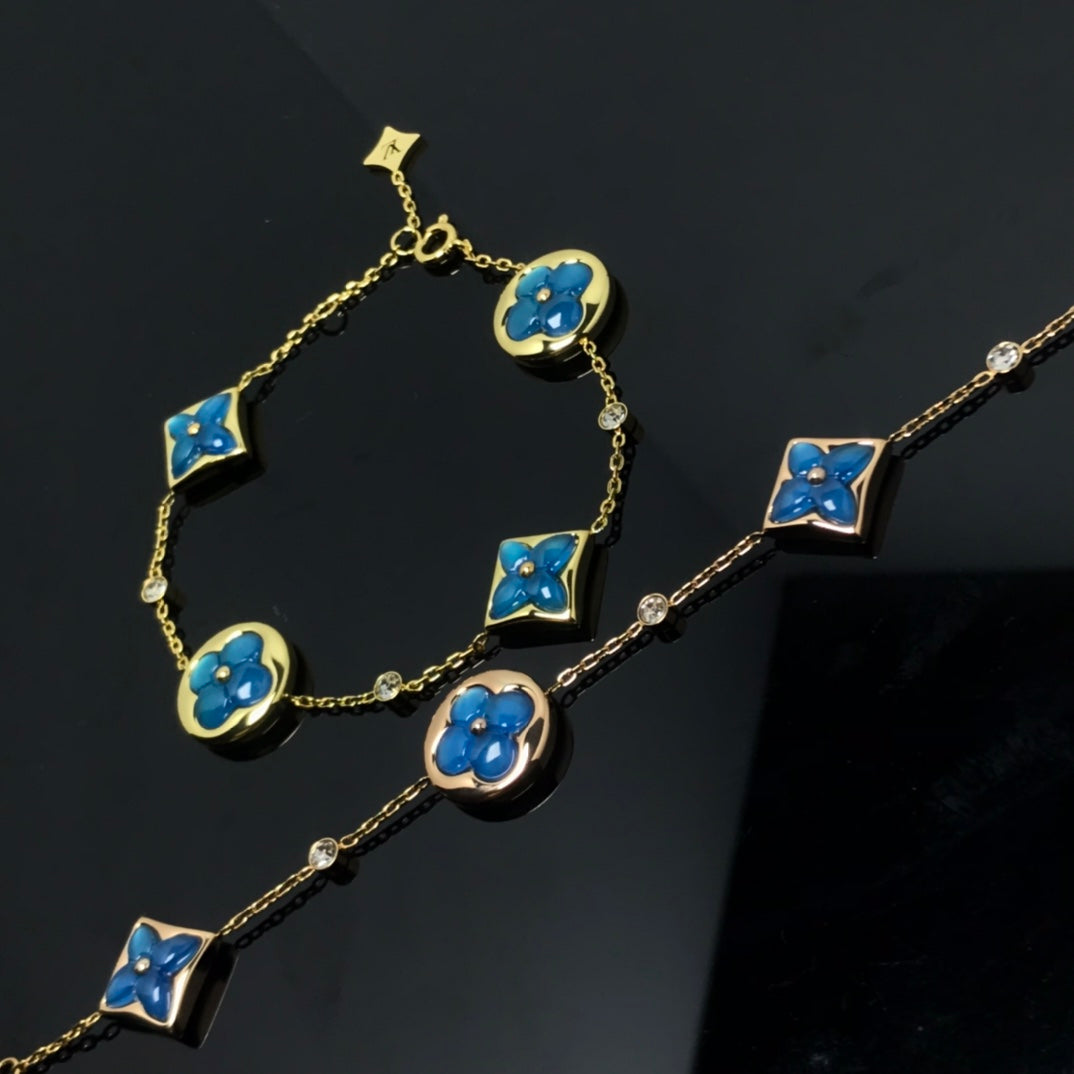 [Rose Jewellery]STAR AND SUN 4 MOTIF BLUE BRACELET