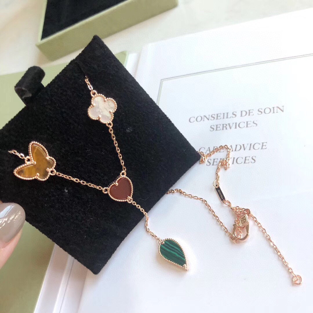 [Rose Jewellery]LUCKY SPRING 4 MOTIFS ROSE GOLD NECKLACE