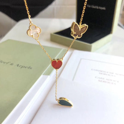 [Rose Jewellery]LUCKY SPRING 4 MOTIFS ROSE GOLD NECKLACE