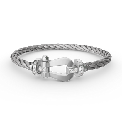 [Rose Jewellery]FORCE LARGE HORSESHOE HALF DIAMOND BRACELET SILVER