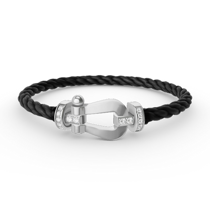 [Rose Jewellery]FORCE LARGE HORSESHOE HALF DIAMOND BRACELET SILVER