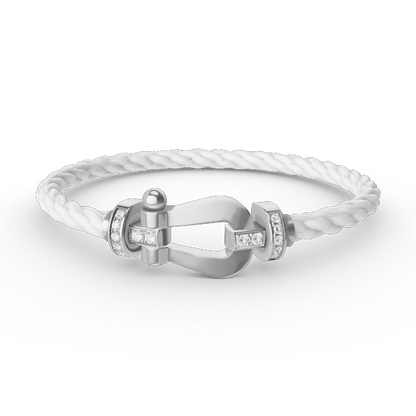 [Rose Jewellery]FORCE LARGE HORSESHOE HALF DIAMOND BRACELET SILVER