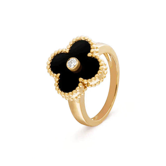 [Rose Jewellery]CLOVER ONYX RING GOLD DIAMOND