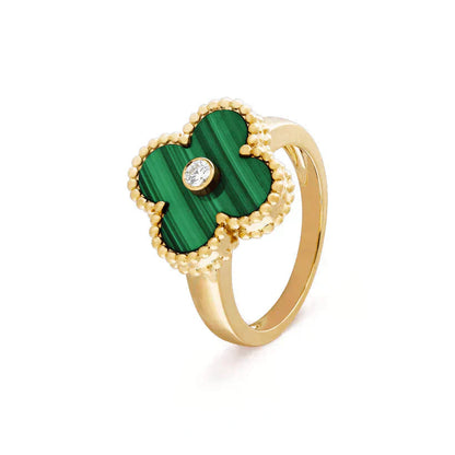 [Rose Jewellery]CLOVER MALACHITE RING GOLD DIAMOND