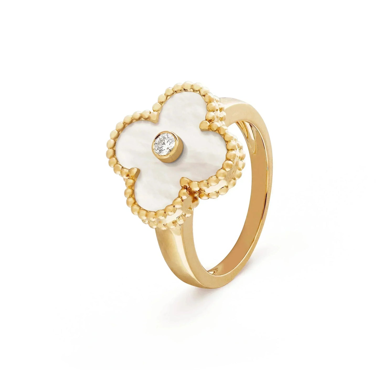 [Rose Jewellery]CLOVER PINK MOP RING GOLD DIAMOND